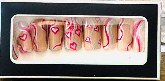 Valentine Chrome Hearts Press on Nails RTS