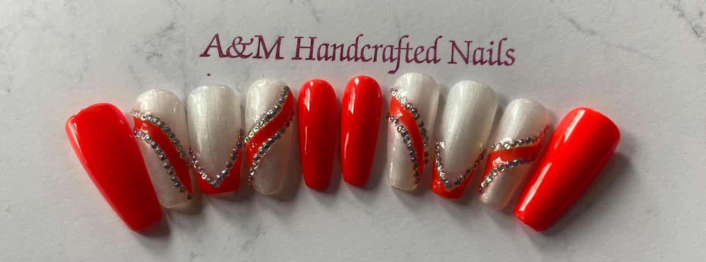 Orange Swirl Nail Design