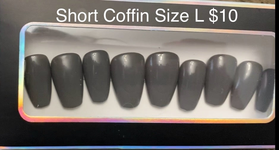 Dark Grey press on nails RTS